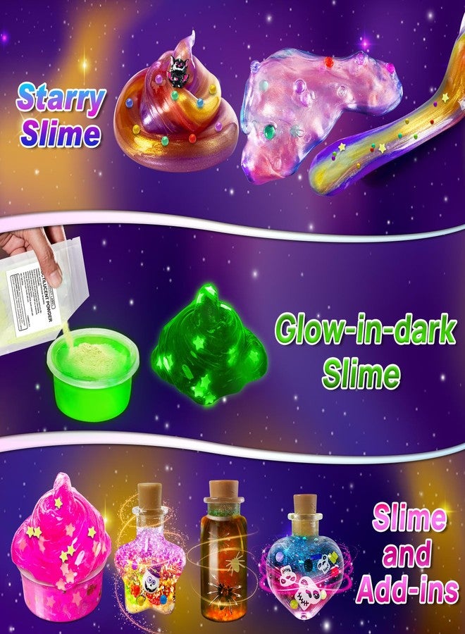YOPINSAND DIY Slime Kit for Girls, Galaxy Wizard Slime Making Kit for Kids, Potion Slime Making Kit with Add-ins, Glimmer Crunchy, Foam Balls, Charms, Glitters, Gift Toys for Boys Girls 3-12 - Image 5